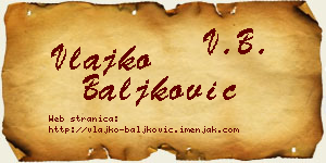 Vlajko Baljković vizit kartica